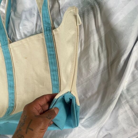 CB Station THERAPY IS COOL natural blue BOAT TOTE Shoulder Bag Nwot - Picture 5 of 7